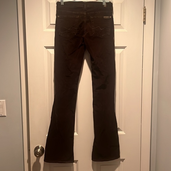 Seven For All Man Kind, Brown Corduroy Low Rise, Boot Cut Pants - Picture 2 of 2